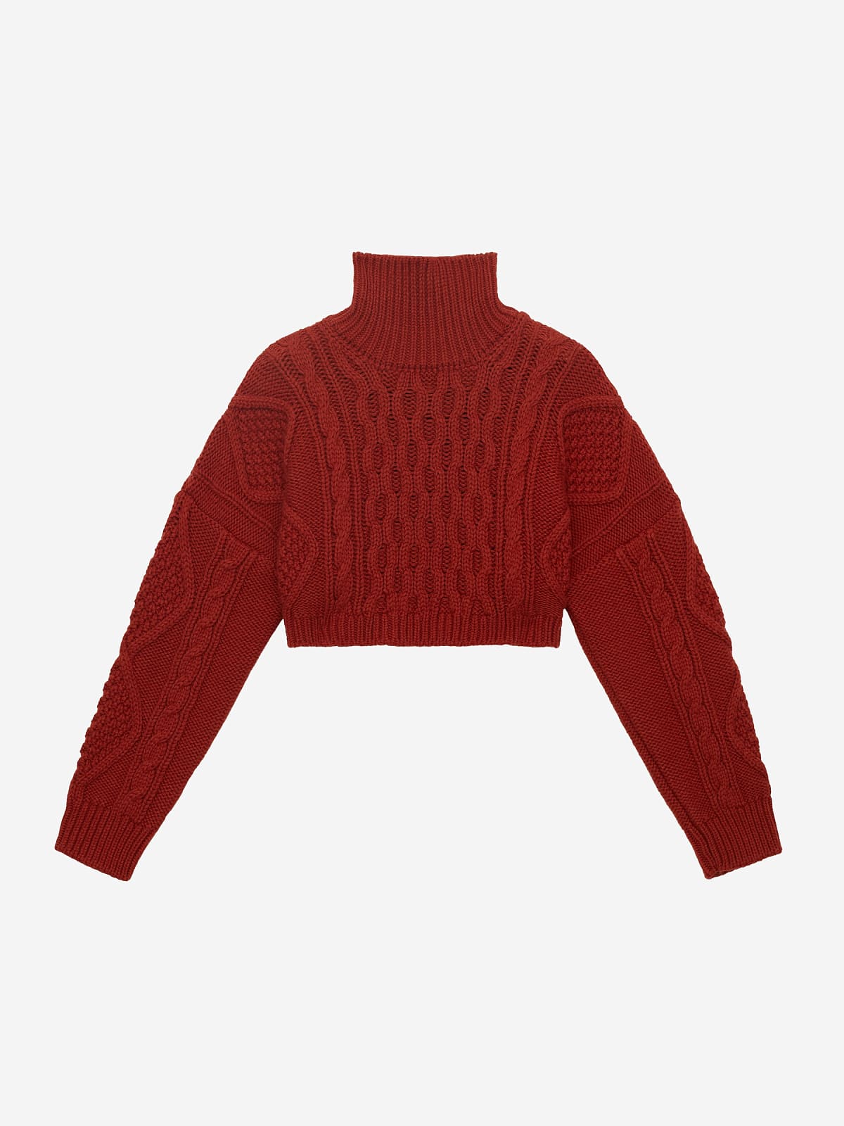 Terracotta Cable Knit Crop Sweater